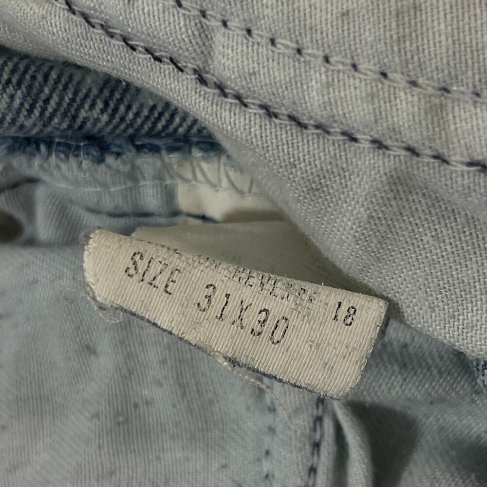 Britannia Jeans Mens Size 31x30 Blue Acid Wash Vintage Missing Rear Patch - Picture 4 of 12